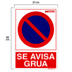 Cartaz aviso reboque 30x21cm