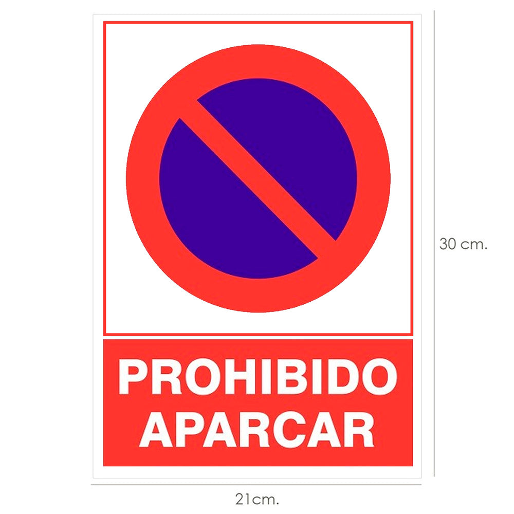 Placa de estacionamento proibido 30x21 cm