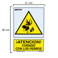 Cartel cuidado con los perros 30x21 cm