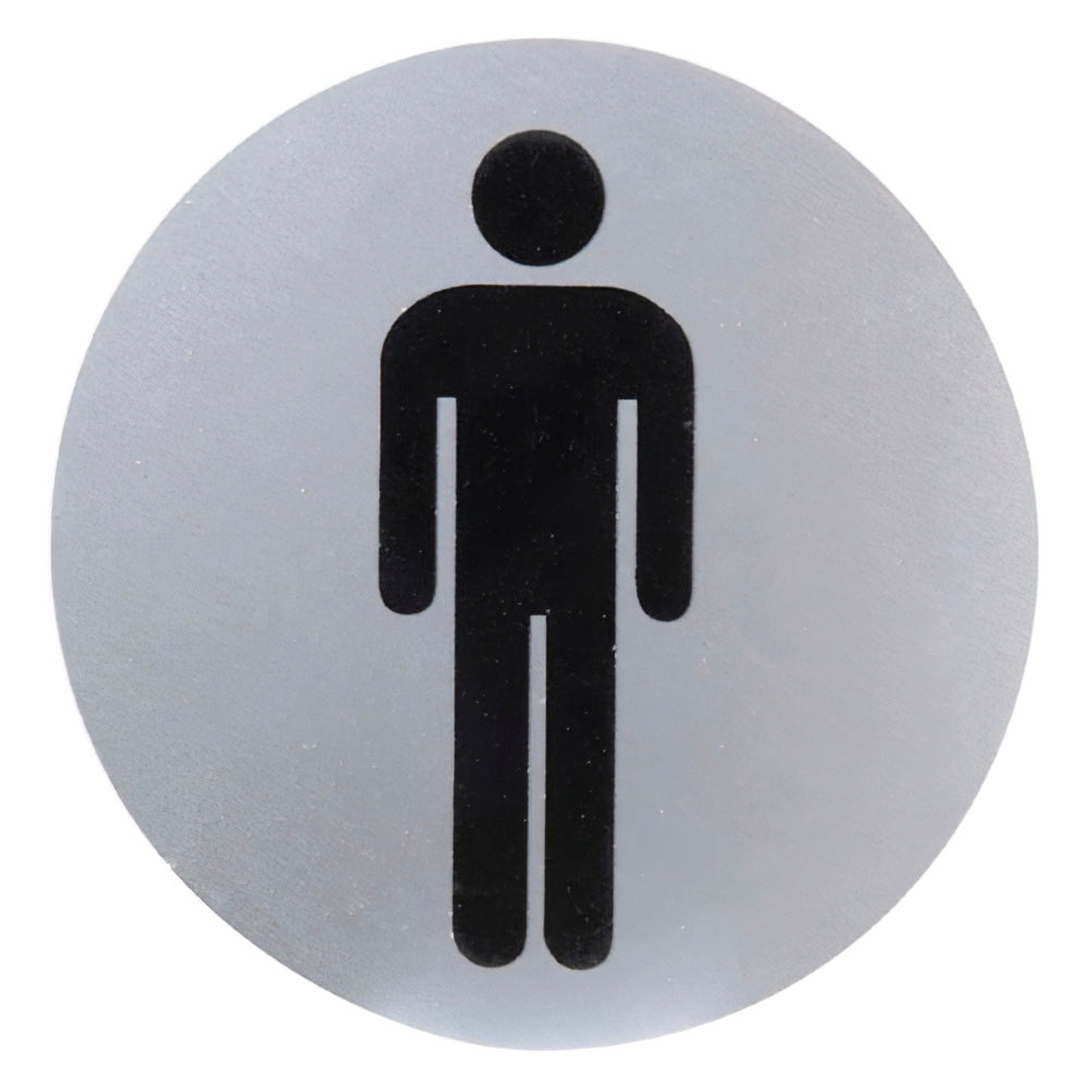 Cartel aluminio baño hombre ø12 cm