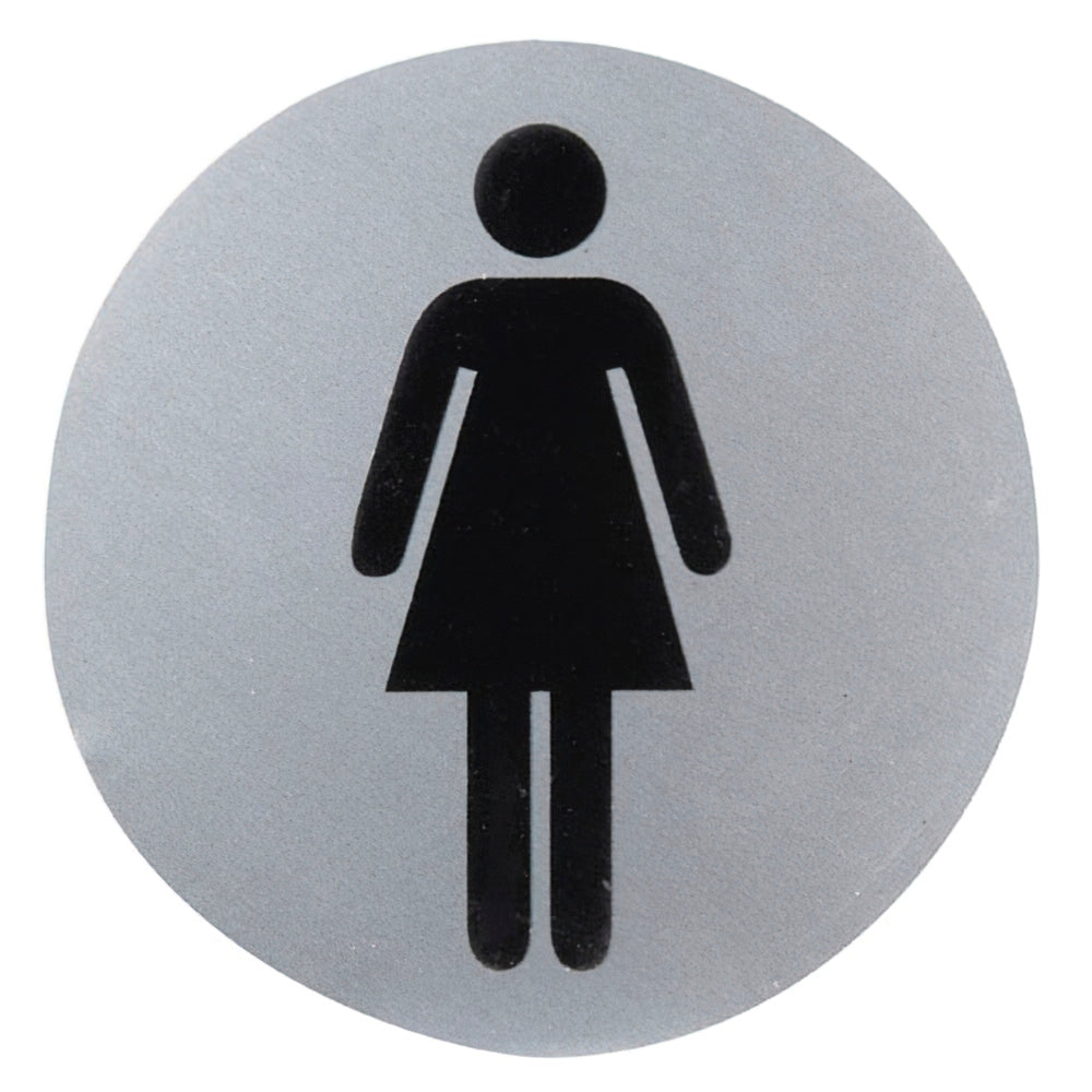 Cartel aluminio baño mujer ø12 cm