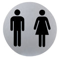 Cartel aluminio baño hombre/mujer ø12 cm