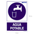 Placa de água potável 30x21cm