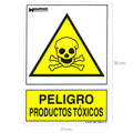 Placa Perigo produtos tóxicos 30x21cm