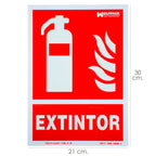 Cartel / señal fluorescente extintor 30x21 cm