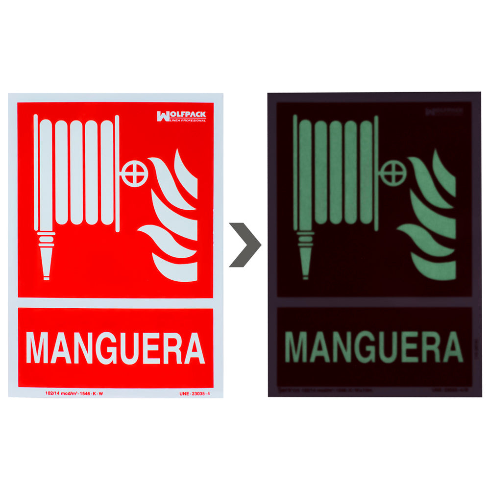 Cartel / señal fluorescente manguera 30x21 cm