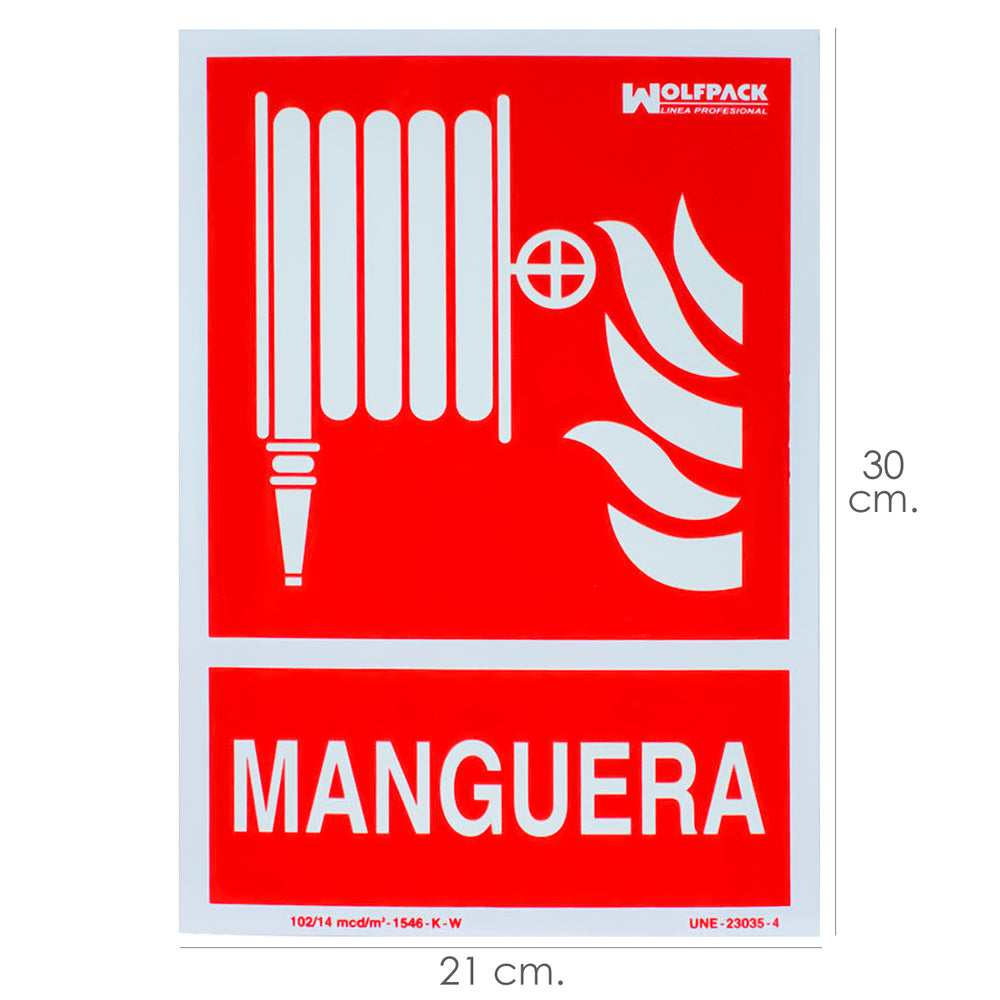 Cartel / señal fluorescente manguera 30x21 cm