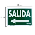 Cartel / señal fluorescente salida a izquierda 21x30 cm