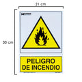 Cartel peligro de incendio 30x21 cm