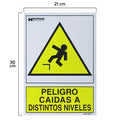 Cartel peligro caídas a distintos niveles 30x21