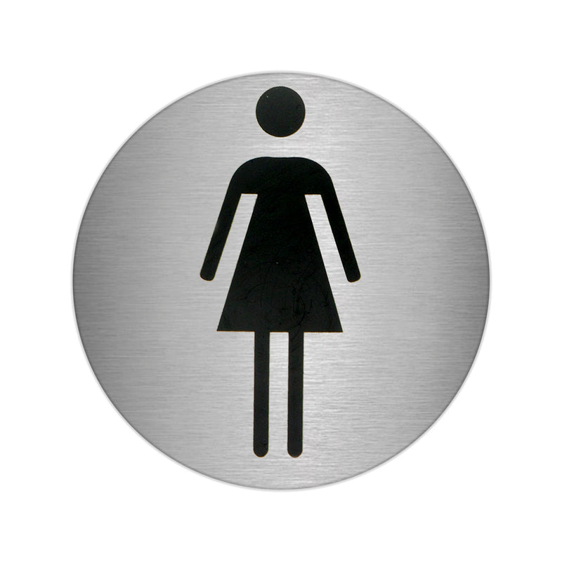 Placa adhesiva baño "mujer" acero inoxidable ø 7 cm