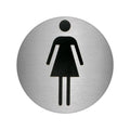 Self-adhesive bathroom sign "woman" stainless steel ø 7 cm