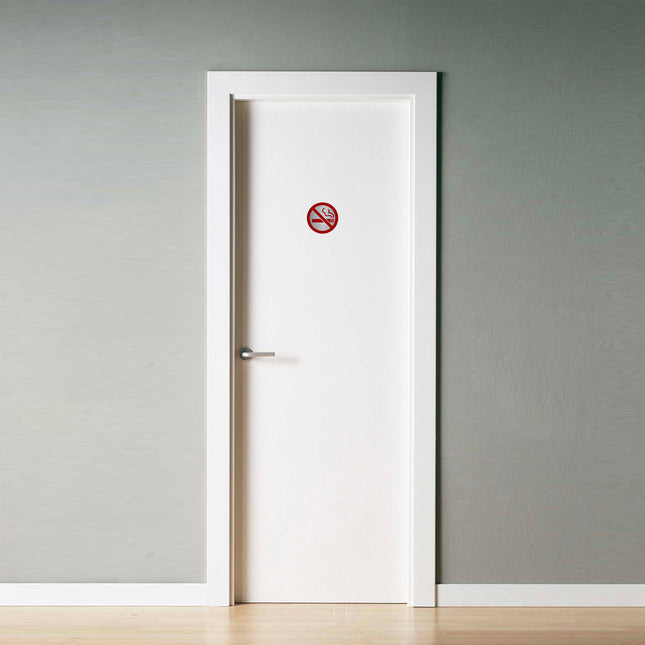 Placa adhesiva "no fumar" acero inoxidable ø 7 cm