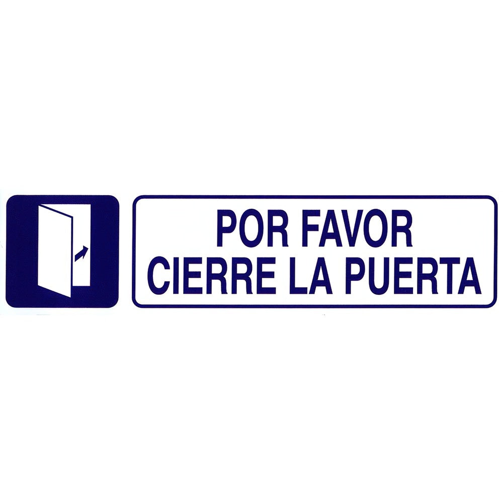 Rotulo adhesivo 250x63 mm por favor cierre puerta