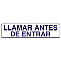 Rótulo adesivo 250x63 mm tocar à campainha antes de entrar