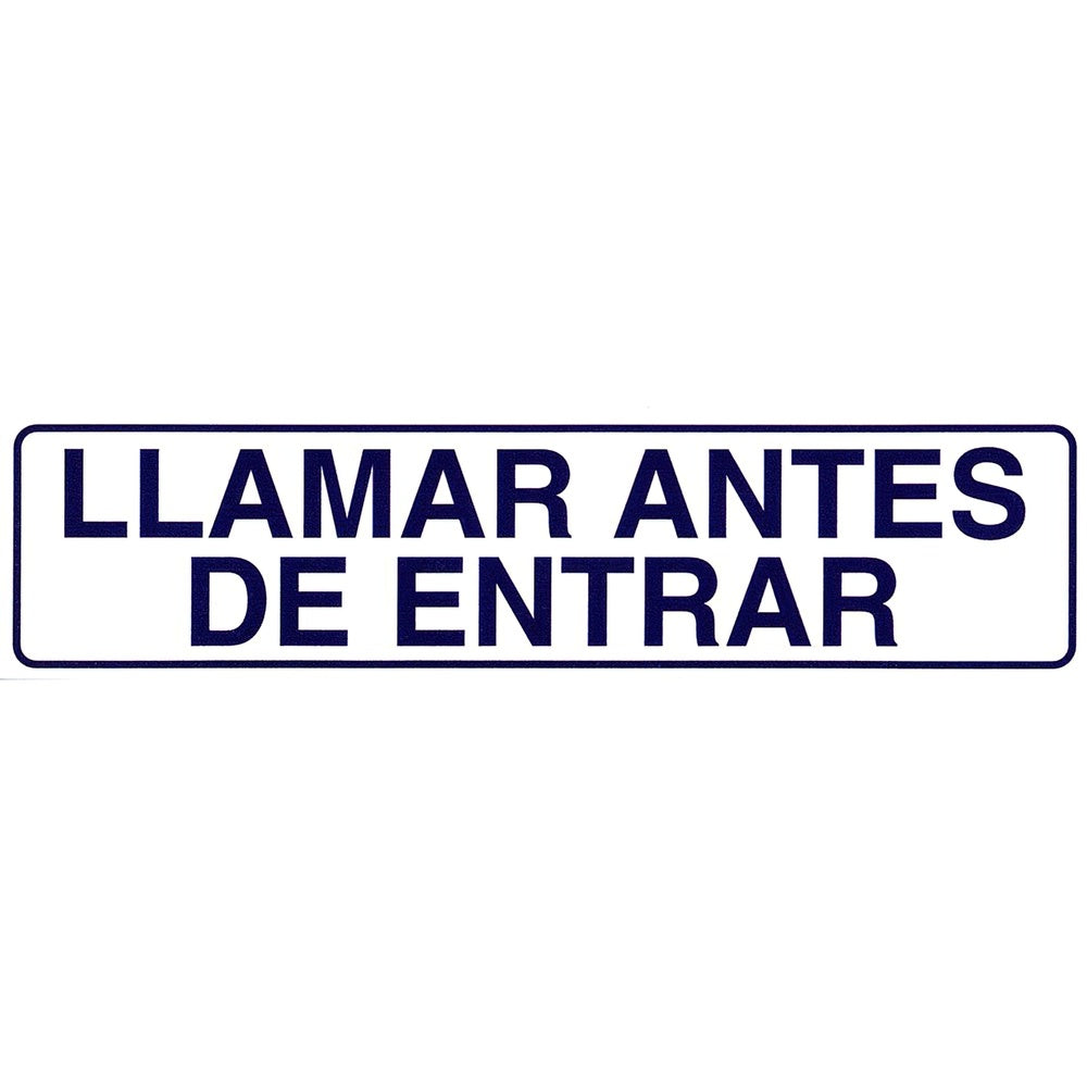 Rotulo adhesivo 250x63 mm llamar antes de entrar