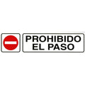 Rótulo autocolante 250x63 mm proibido a passagem