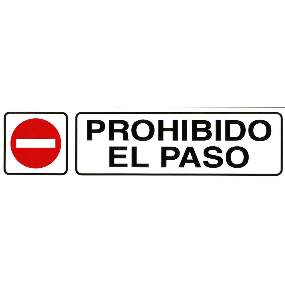 Rotulo adhesivo 250x63 mm prohibido el paso
