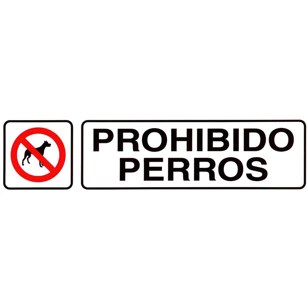 Rotulo adhesivo 250x63 mm prohibido perros