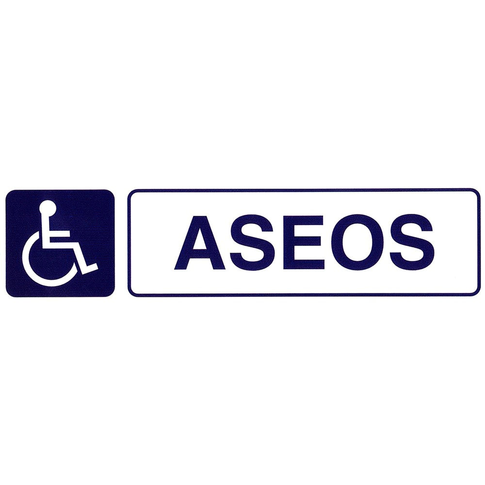 Rotulo adhesivo 250x63 mm  aseos minusválidos