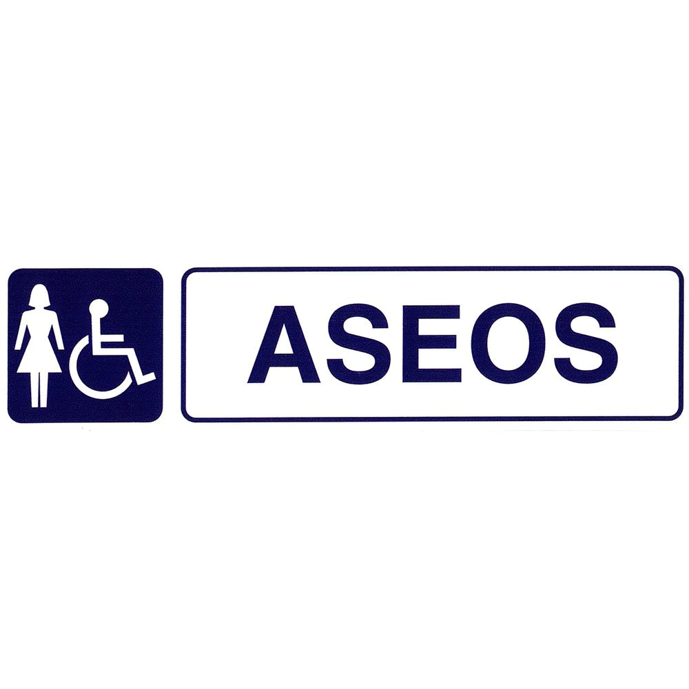 Rotulo adhesivo aseos minusválidos+mujeres 250x63 mm