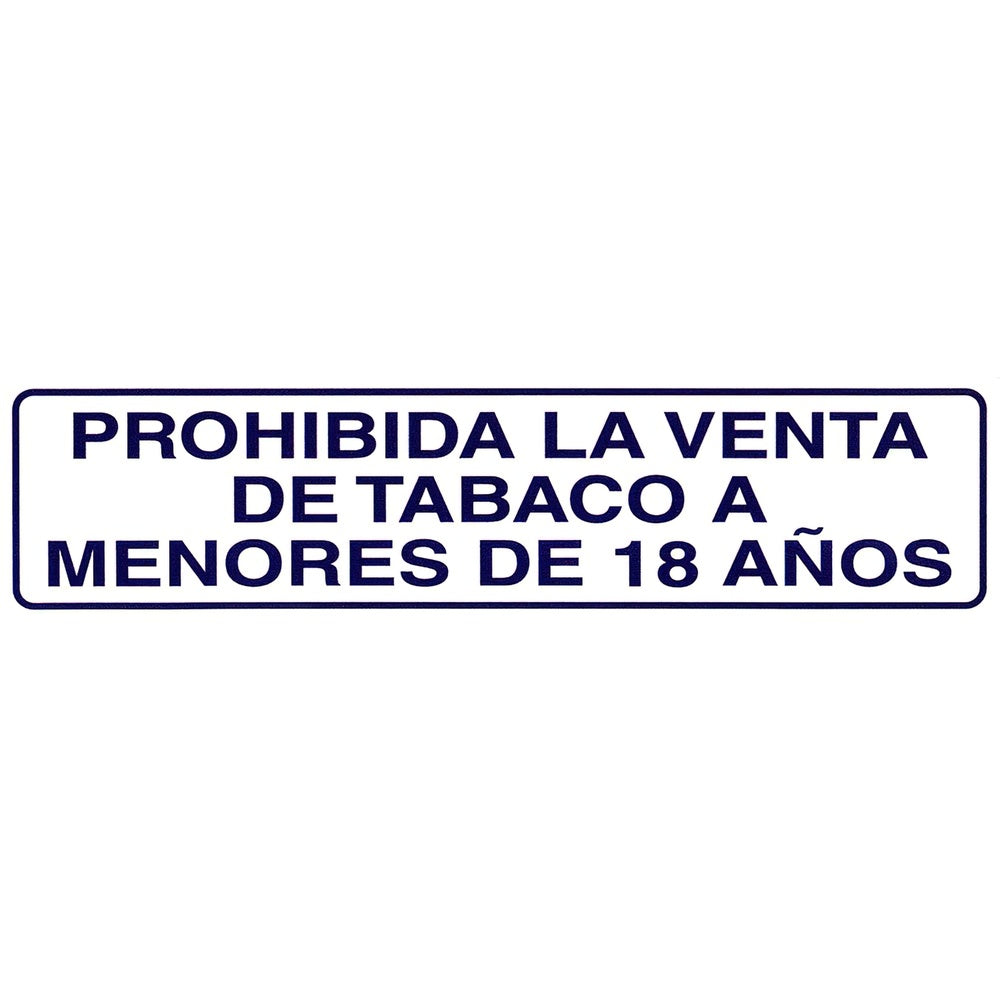 Self-adhesive sign 250x63 mm no tobacco sales under 18