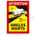 Rótulo / autocolante ângulo morto camião 25x17 cm autocolante ângulo morto França obrigatório