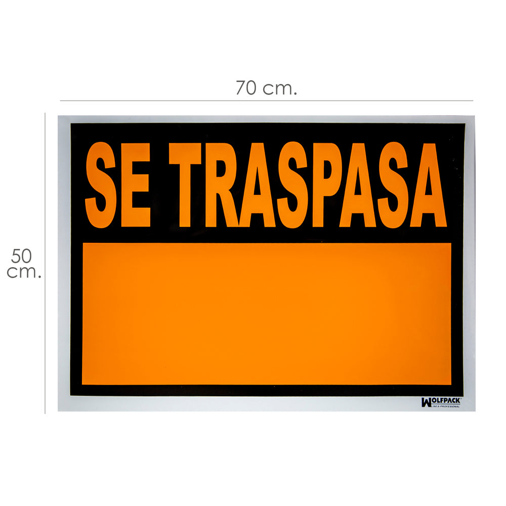 Cartel se traspasa 70 x 50 cm