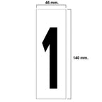 Número adesivo 46x140 mm   n.º 1