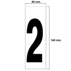 Número autocolante 46x140 mm nº 2