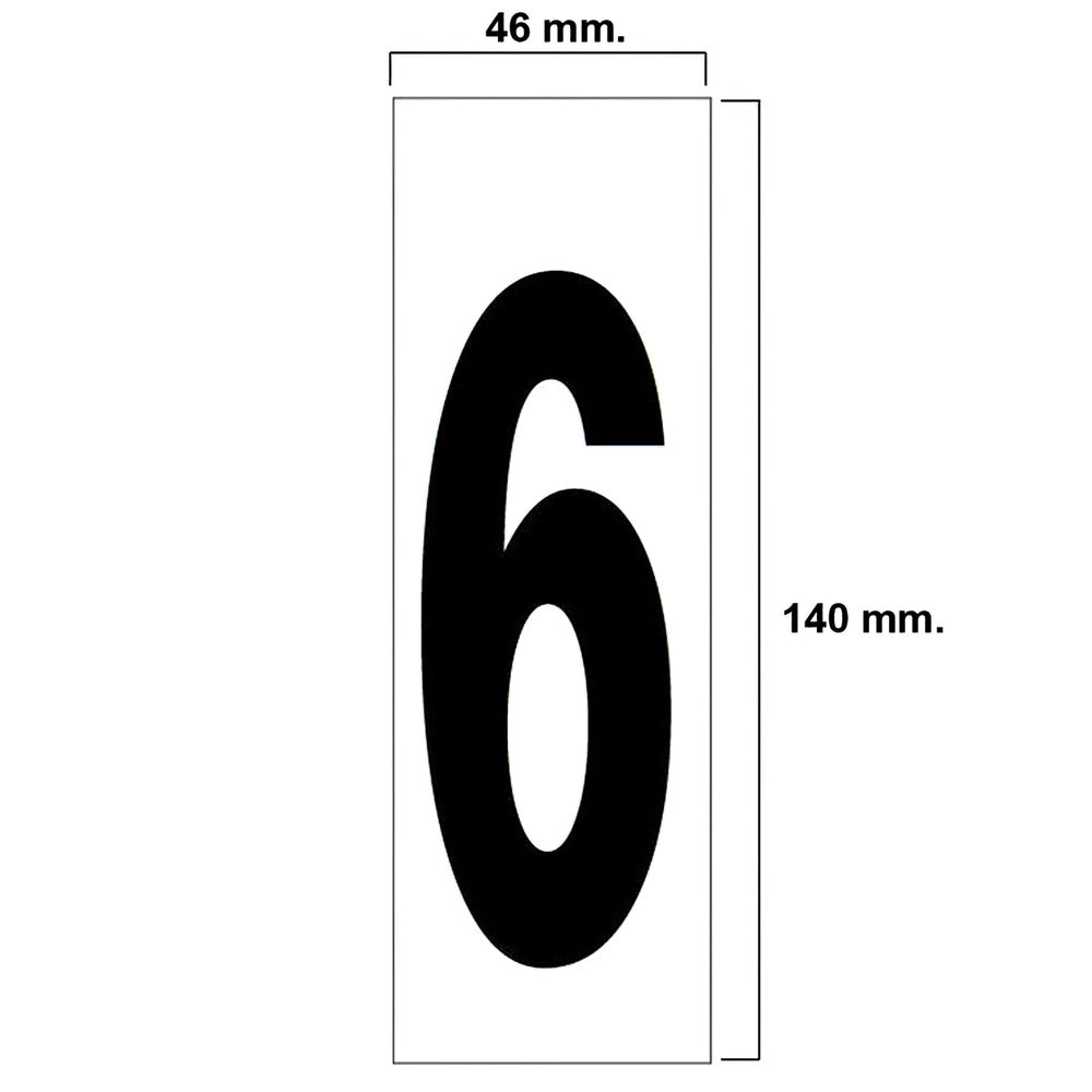 Número adesivo 46x140 mm   n.º 6 / 9