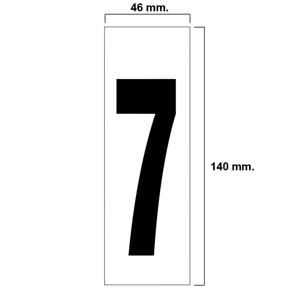 Self-adhesive number 46x140 mm No. 7