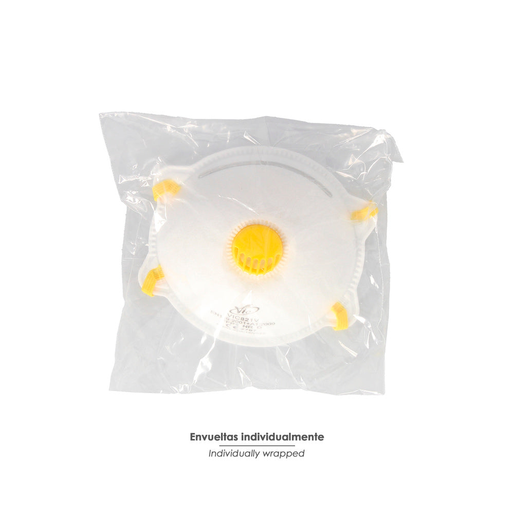 Rigid FFP1 valved mask (10 units) individually wrapped