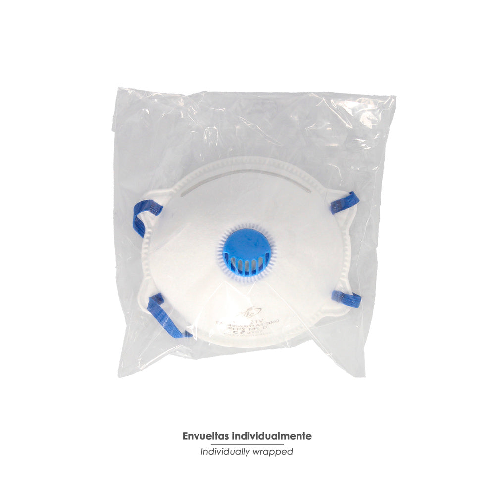 Rigid FFP2 valved mask (10 units) individually wrapped
