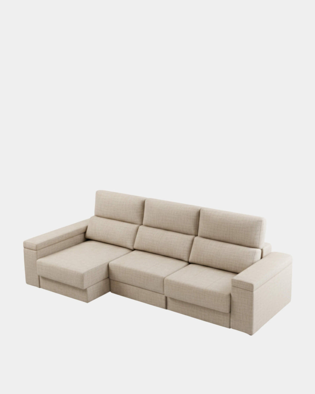 Sofá chaiselongue 3 plazas con apertura de arrastre | crudo