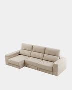 Sofá chaiselongue 3 plazas con apertura de arrastre | crudo