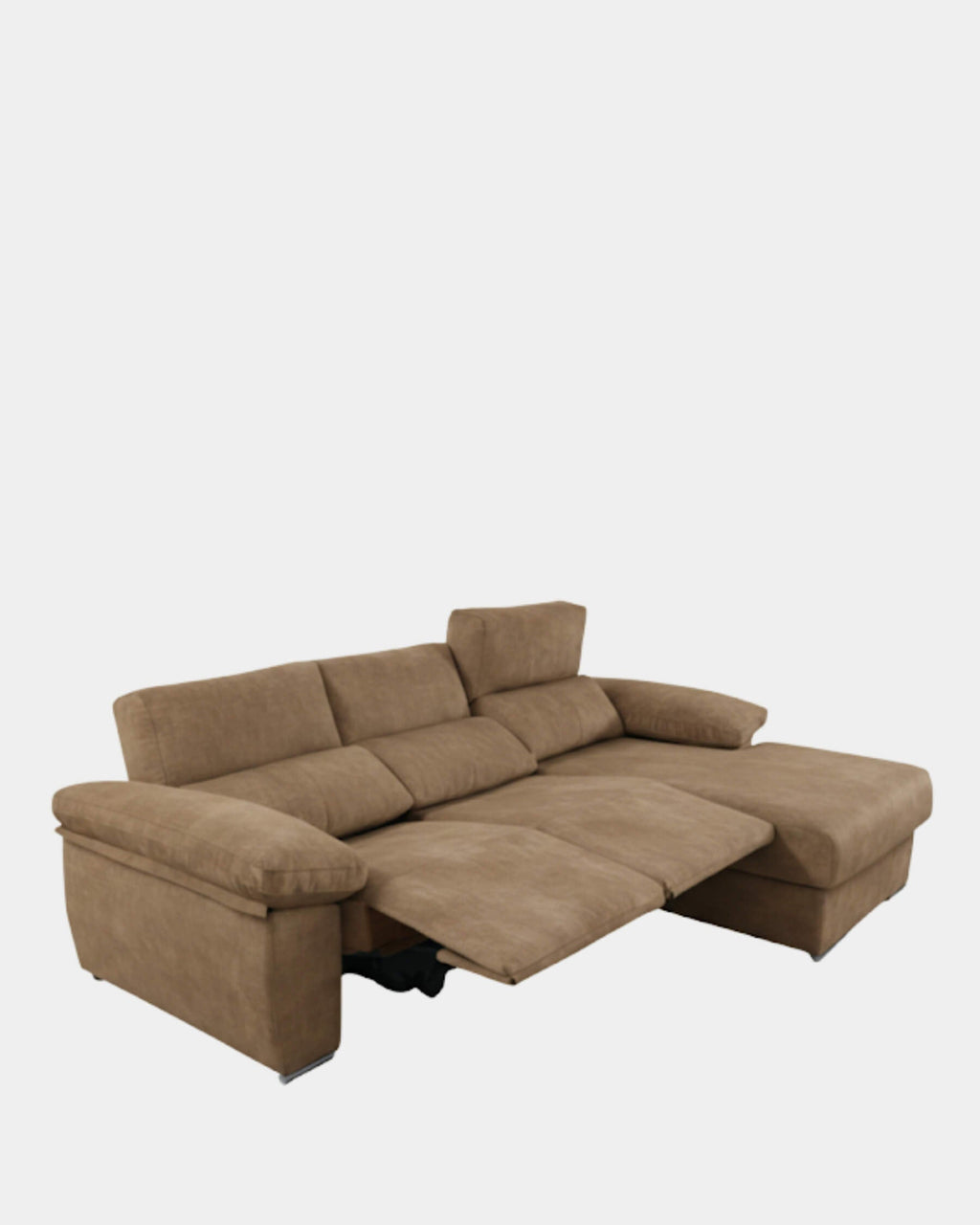 Sofá chaiselongue 3 plazas con asientos motorizados | arena