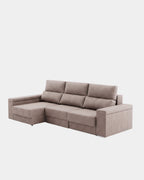 Mink grey enveloping comfort chaise longue sofa | living room