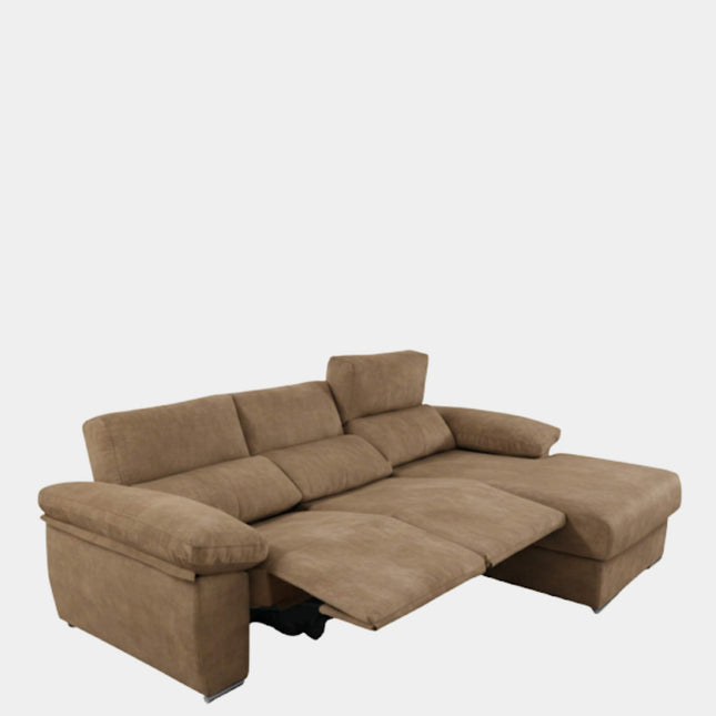 Sofá chaiselongue 3 plazas con asientos motorizados | arena