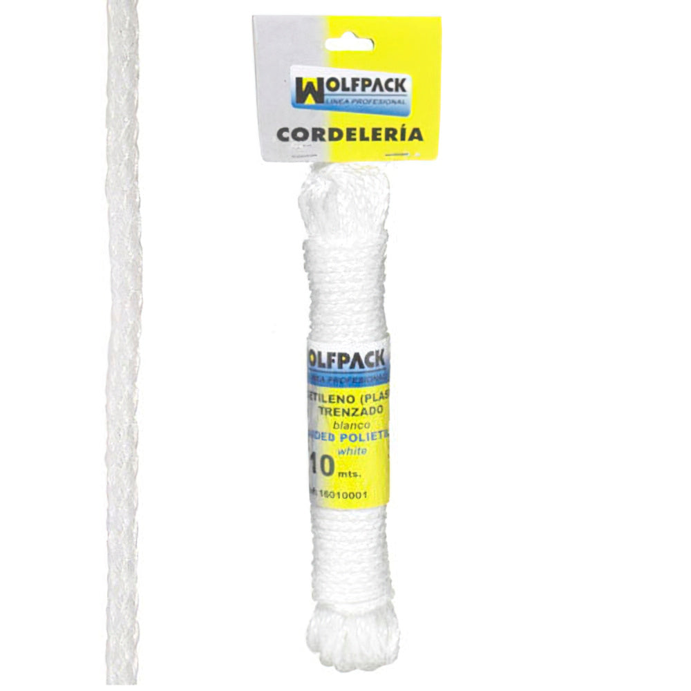 Cuerda trenzada plástico blanca (madeja 10 m.)