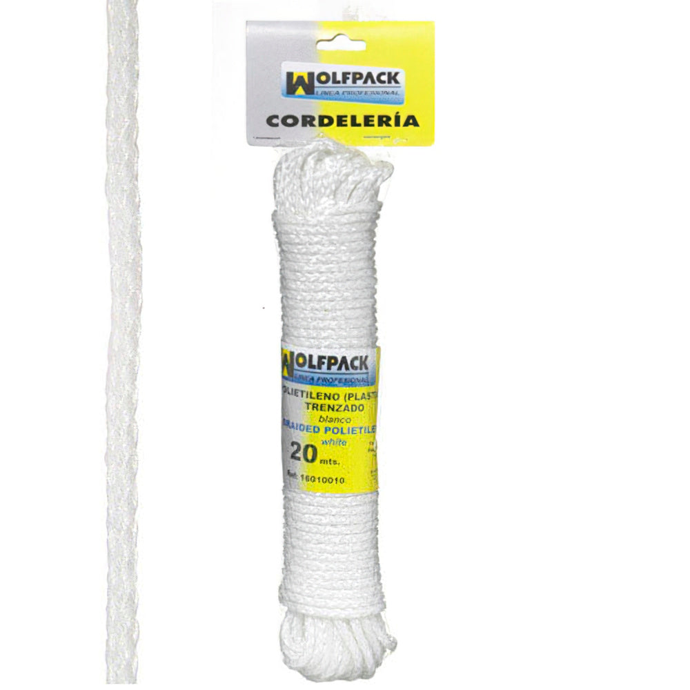 Cuerda trenzada plástico blanca (madeja 20 m.)