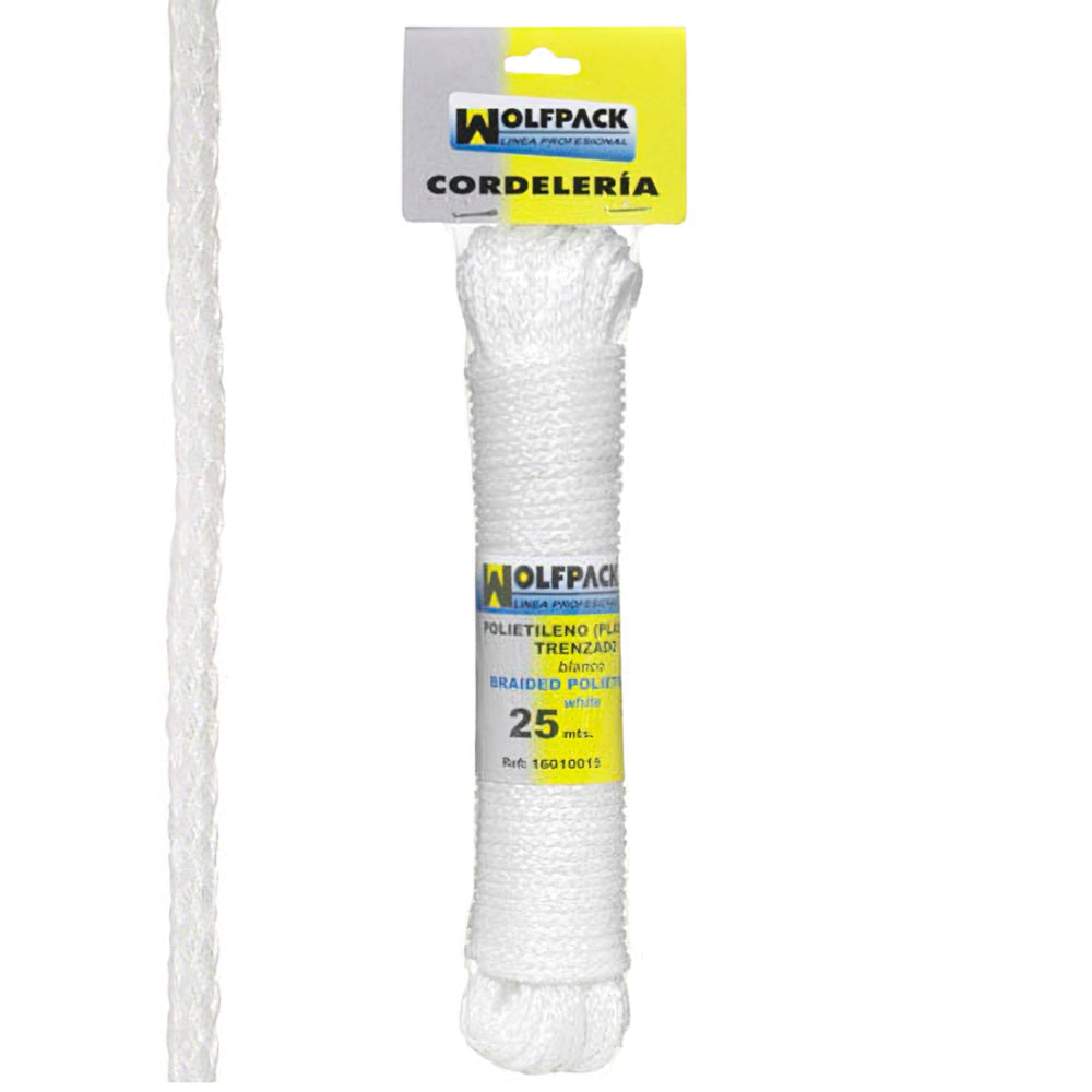 Cuerda trenzada plástico blanca (madeja 25 m.)
