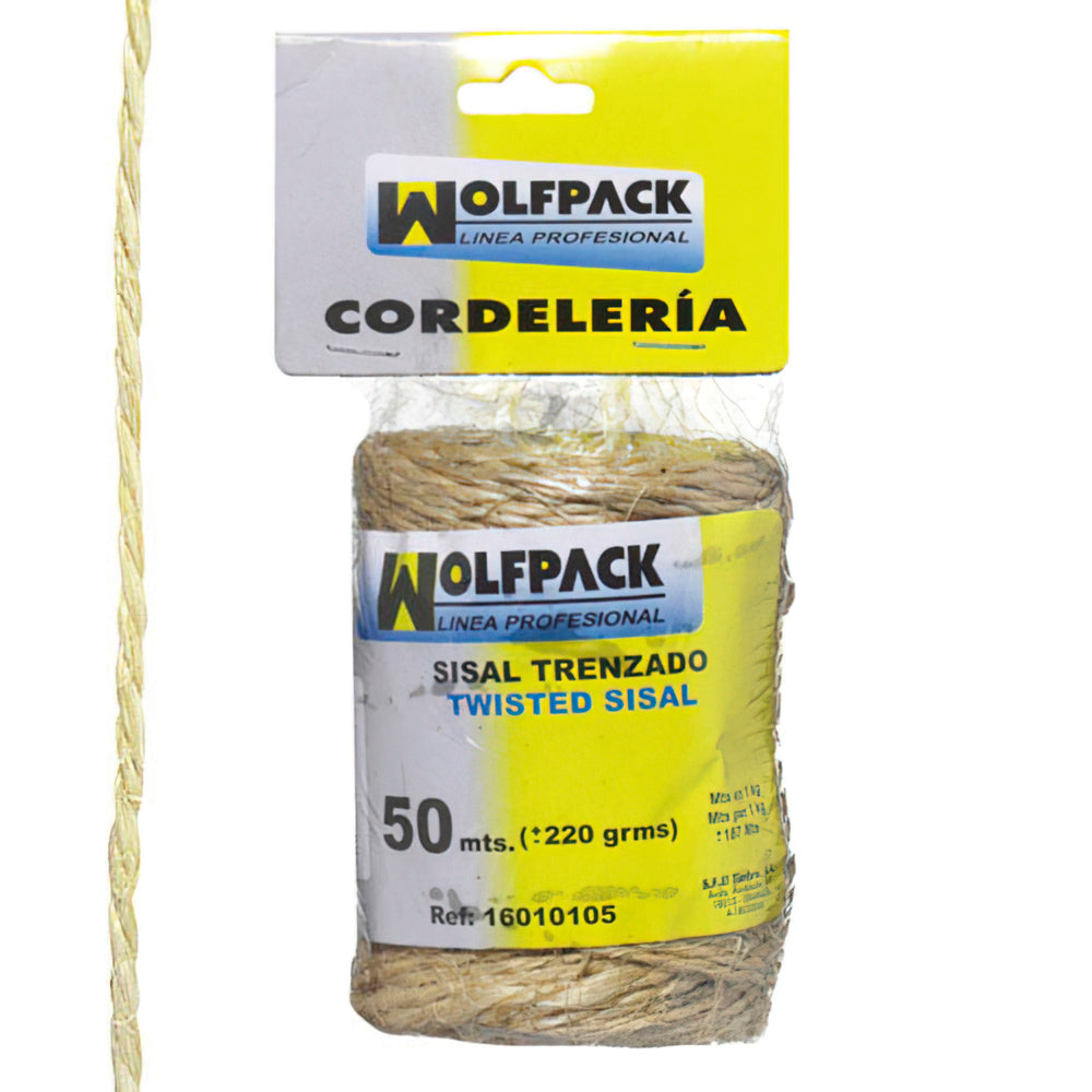Corda de sisal n.º 1 2 cabos (bobina 220 g / 50 m.)