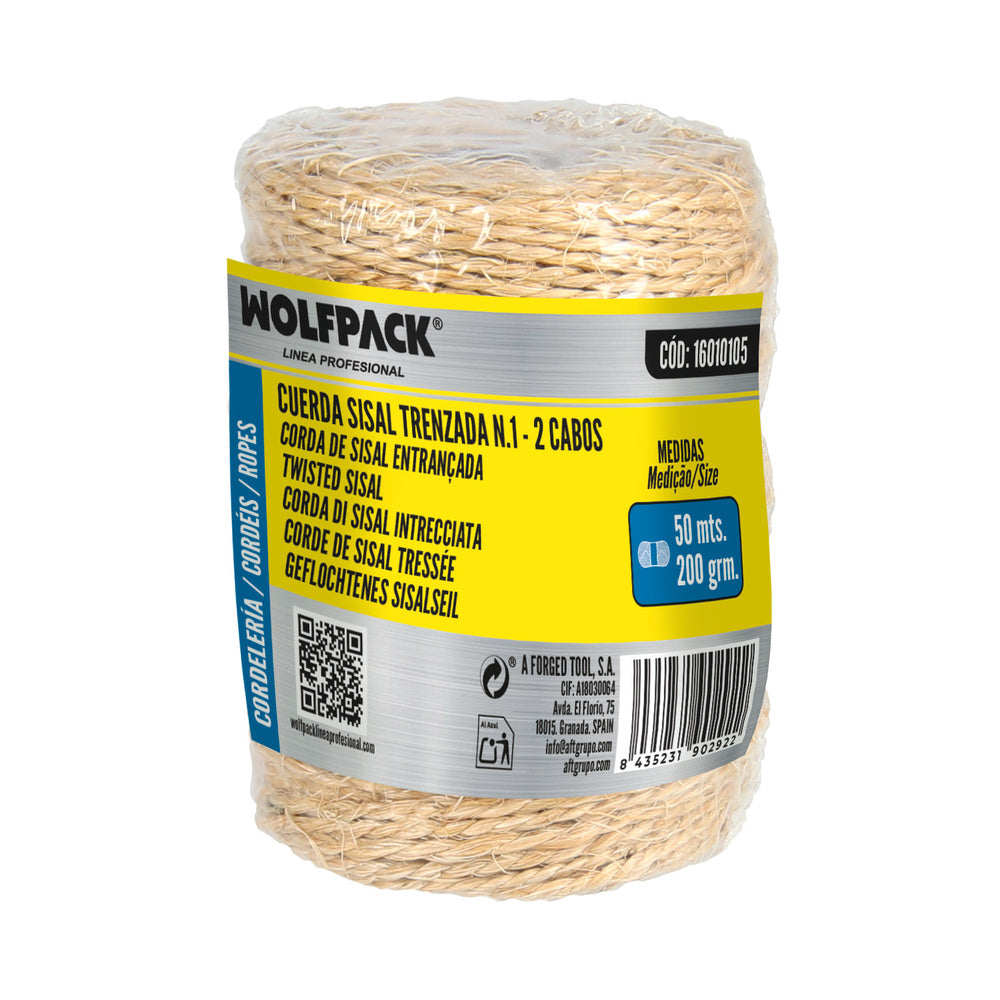Cuerda sisal nº1 2 cabos (bobina 220 g / 50 m.)