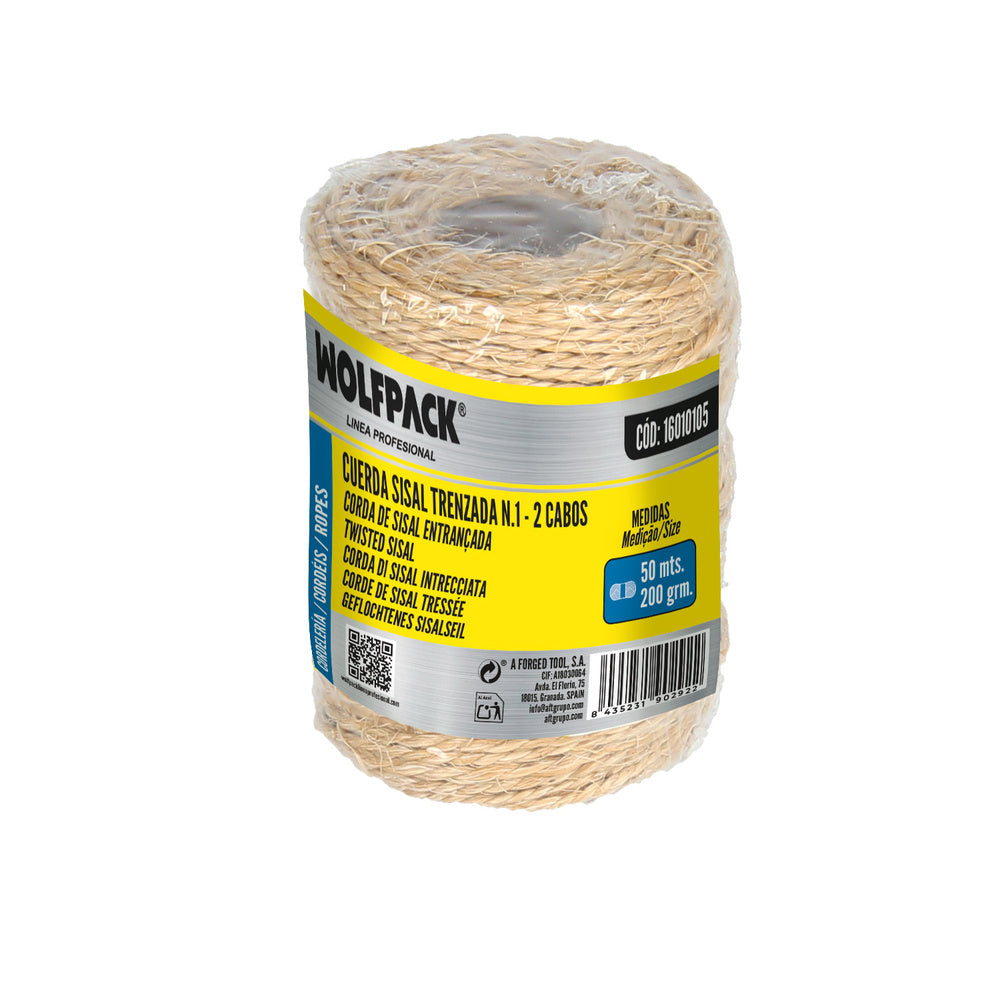 Cuerda sisal nº1 2 cabos (bobina 220 g / 50 m.)