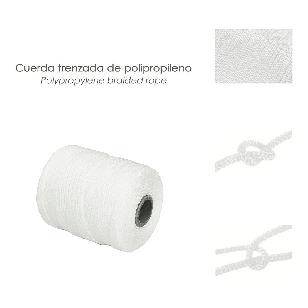 Cuerda trencilla polipropileno blanco (bobina 200 metros)
