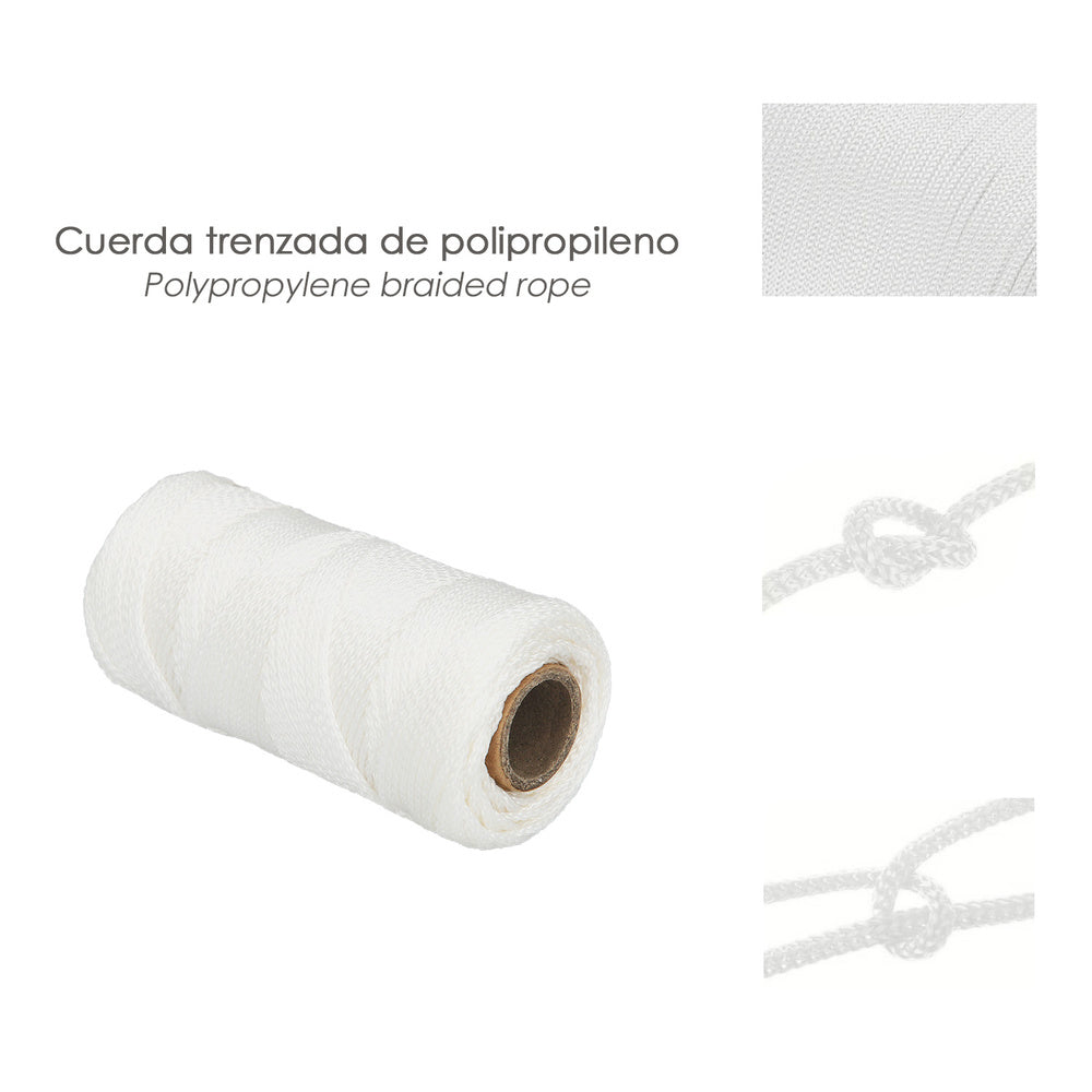 Cuerda trencilla polipropileno blanco (bobina  50 metros)