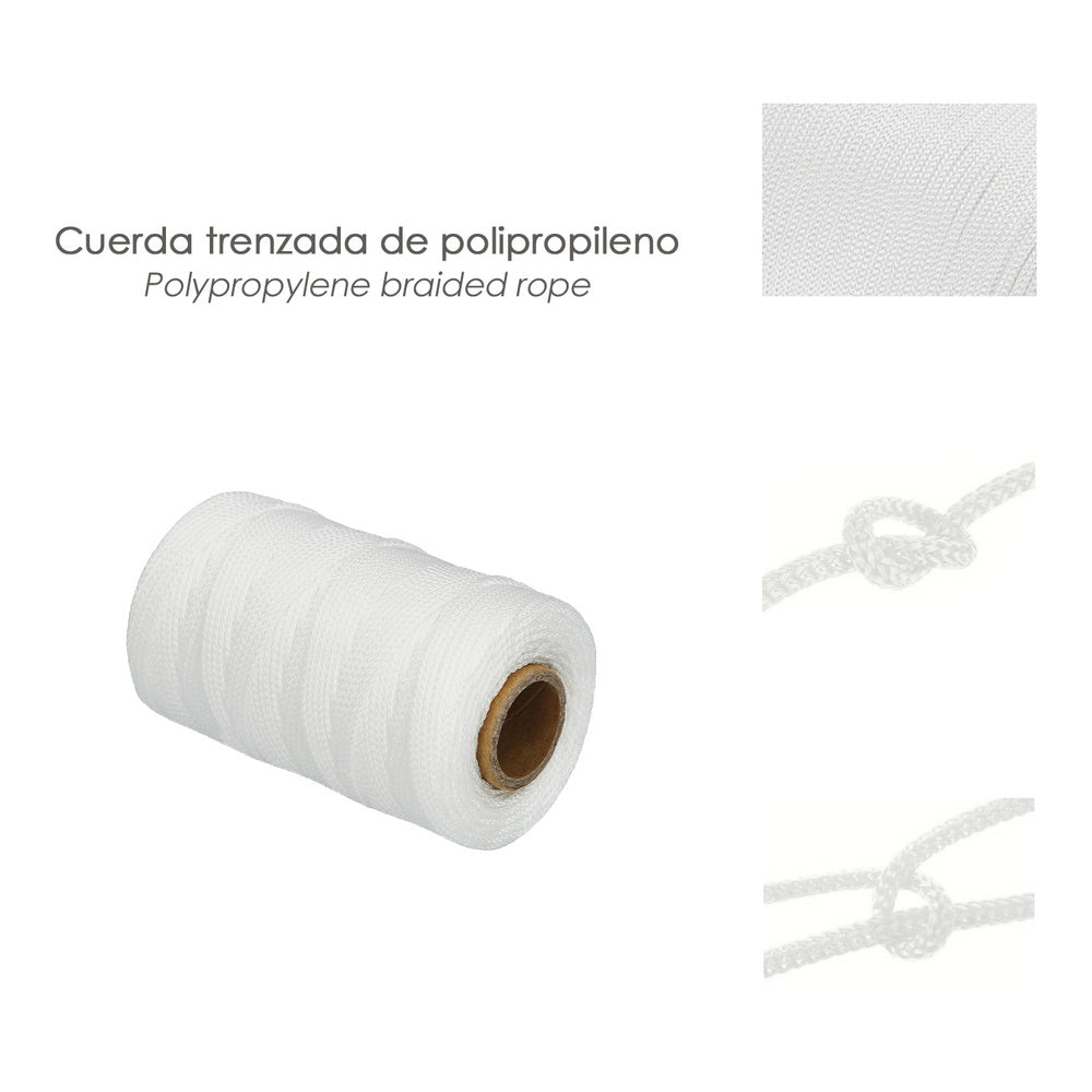 Cuerda trencilla polipropileno blanco (bobina 100 metros)