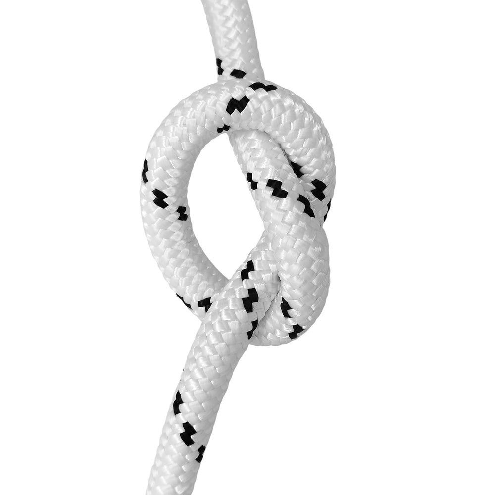 Cuerda poliéster trenzada blanca / azul 4 mm bobina 200 m.