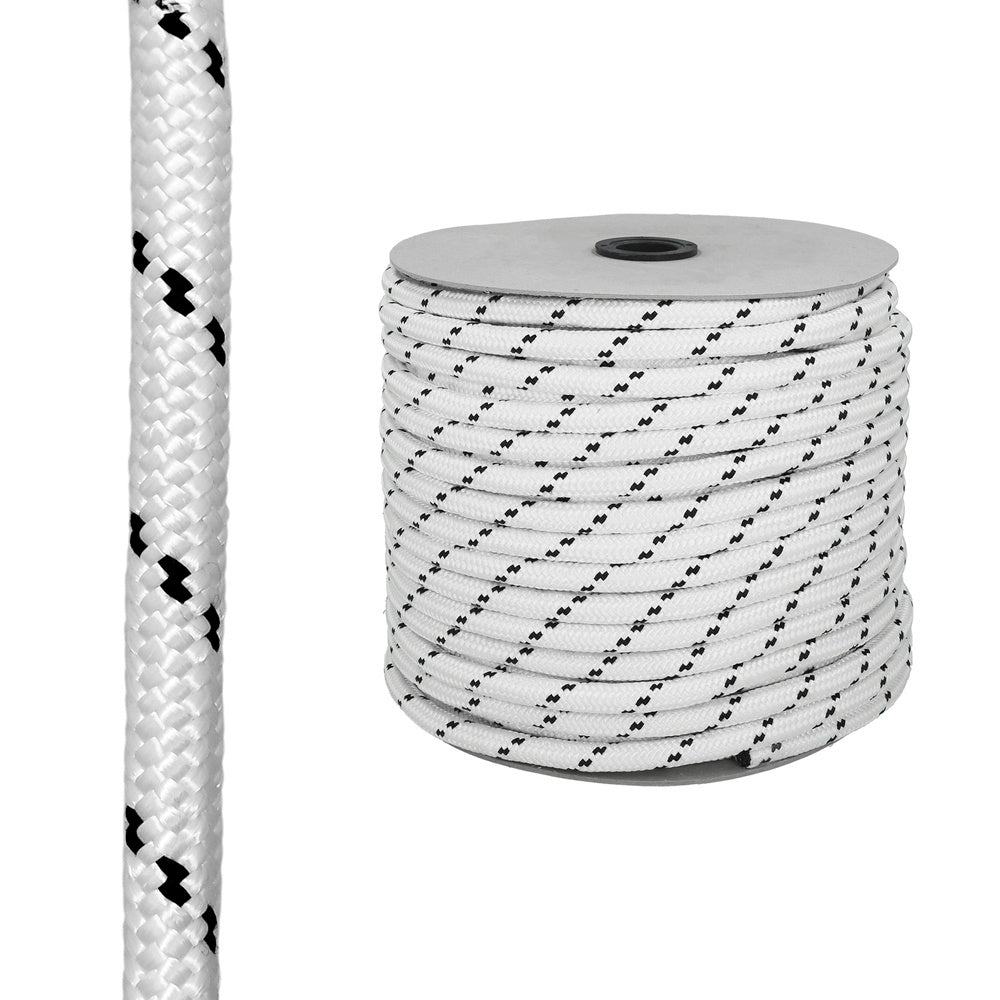 Cuerda Poliester Trenzada Blanco / Azul 14 mm. Bobina 100 m.